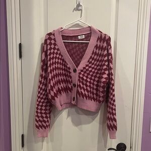 Cotton On Pink Argyle Sweater Size M
